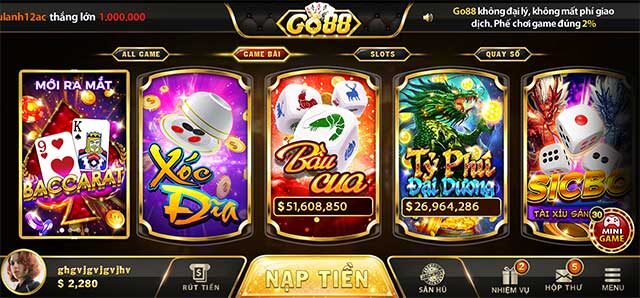 Một số game điển hình ở Go88