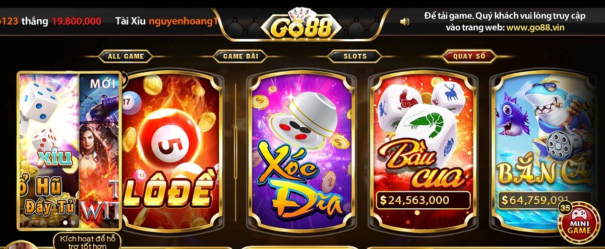 Một số game nổi bật và chất lượng ở Go88